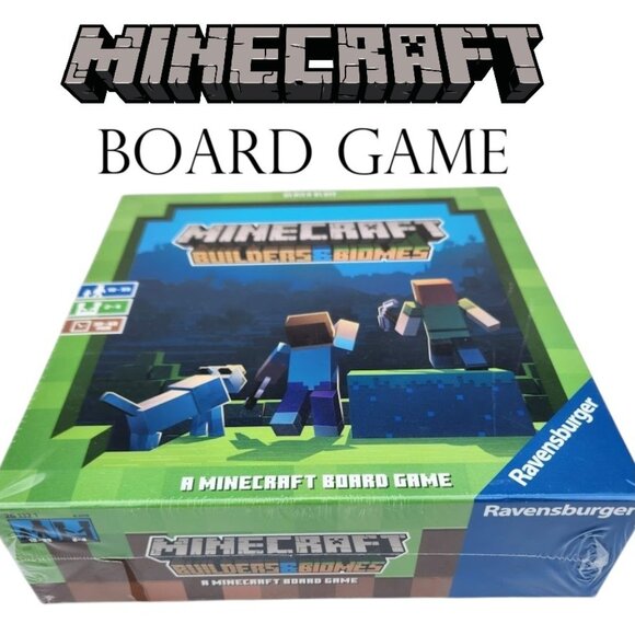 NEW Ravensburger Minecraft Board Game Builders & Biomes Strategy Family Game Nig - Picture 1 of 16